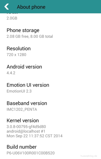 Huawei ascend P6 Firmware B520