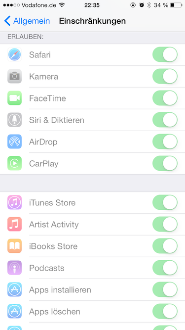 iOS 8.4 Beta 3 - Einstellungen - Artist Activity