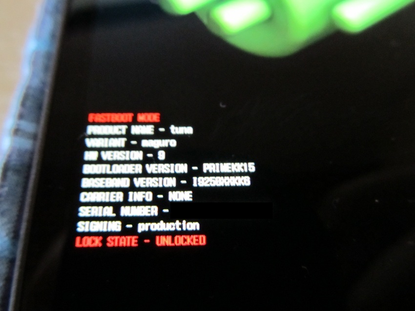 Bootloader unlocked