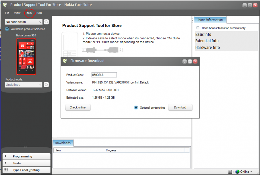Produkt Support Tool 5